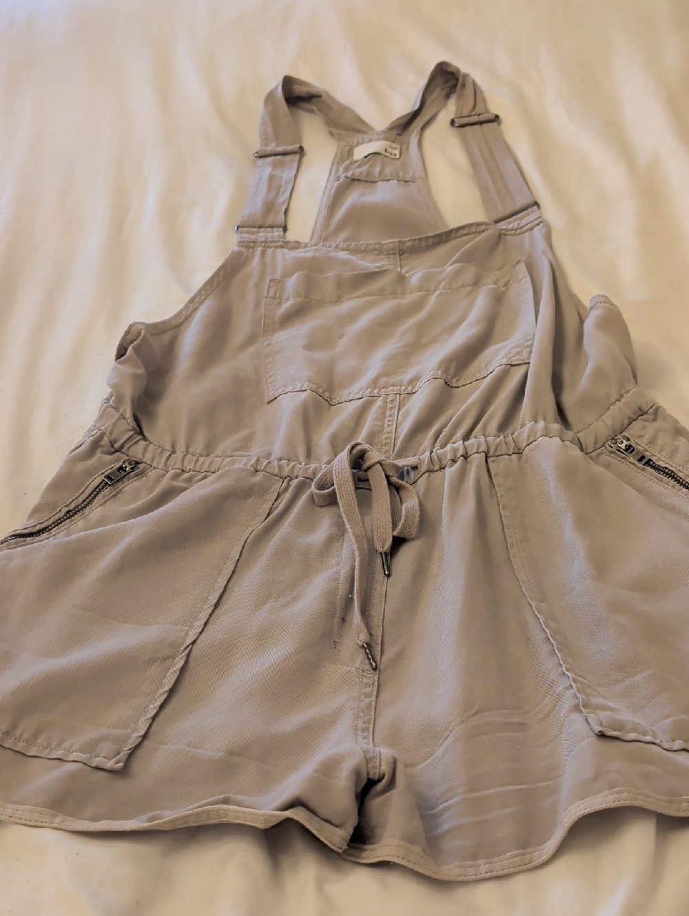 Wilfred Neutral Grey Textured Fabric Overalls